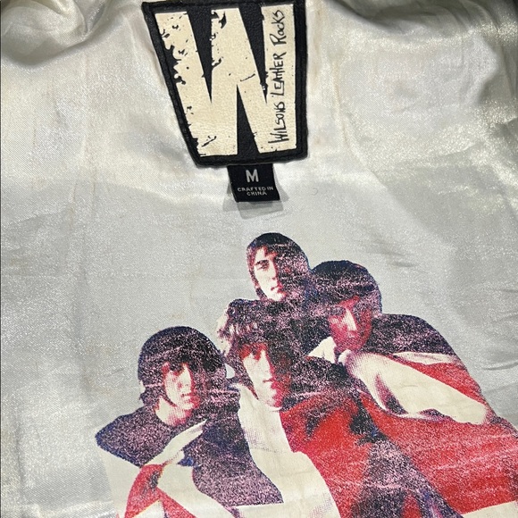 Wilsons Leather Black Studded 'The Who' Graphic Jacket - Women's - Picture 4 of 5